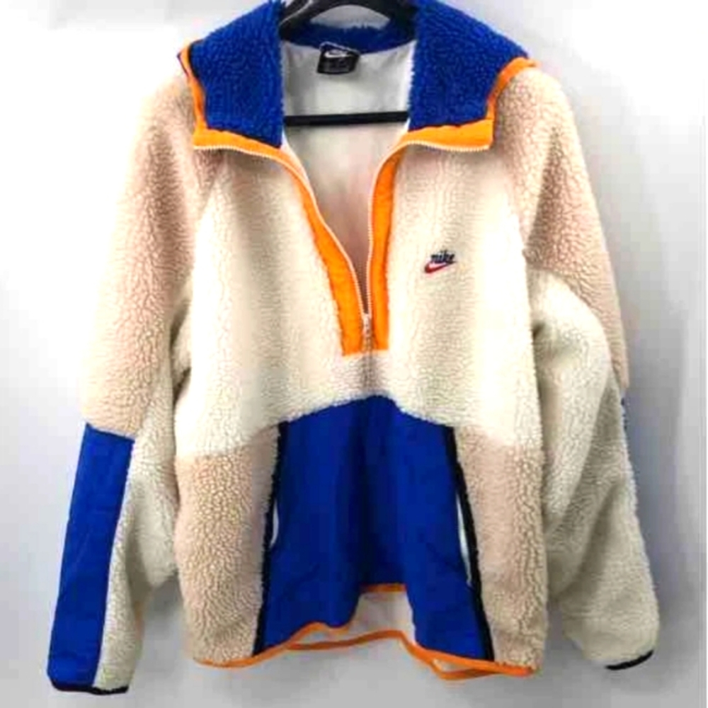 NIKE Unisex Multicolor Colorblock Long Sleeve Fleece Hoodie Anorak Jacket…